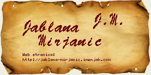 Jablana Mirjanić vizit kartica